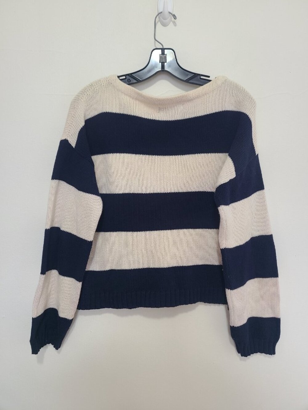 Clare V. Dorothee Sweater navy cream stripes knit size XS/S - Picture 2 of 10
